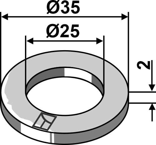 Aluslevy Ø35x2xØ25 - DIN988