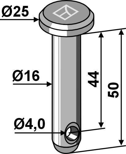 Halkaisijaltaan 16 mm ja pituudeltaan 45 mm:n sorkkapultti