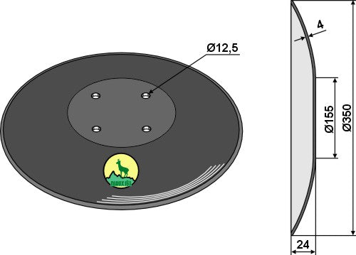Kylvökiekko Ø350x4