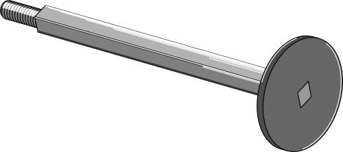 Neliöakseli 25x25 - 450 - M24x2