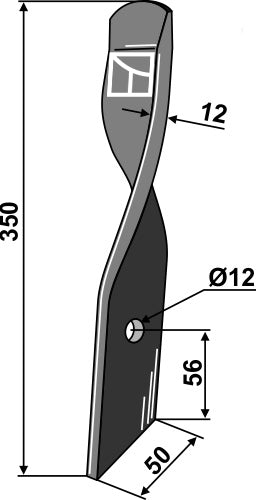 Harava terä Dyna-Drive Jumbo -mallille, oikea