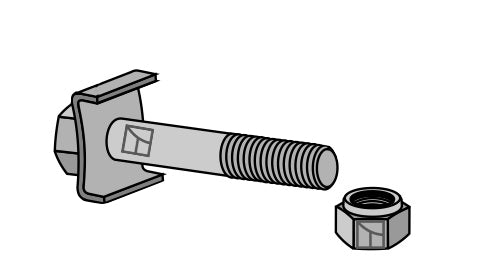 Pultti itselukittuvalla mutterilla M 20 x 2,5 - 8.8
