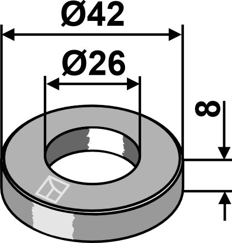 Aluslevy Ø42x8xØ26