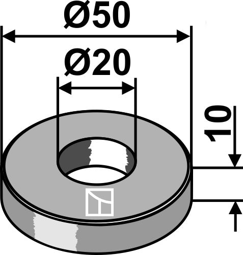 Aluslevy Ø50x10xØ20
