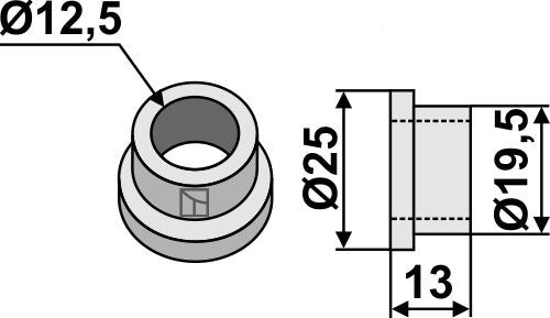 sisäinen holkki 13xØ12,5xØ25