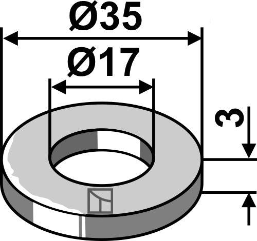 Aluslevy Ø35x3xØ17