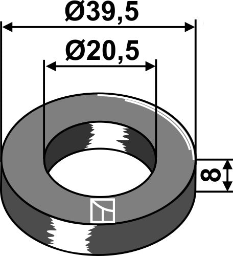 Aluslevy Ø39,5x8xØ20,5
