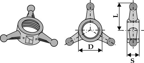 Lukkomutteri tähti-kolmio