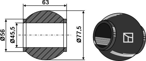 Pallo yläkoukkuihin Cat. IV - BLACK LINE