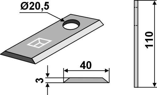 Pyörivä leikkuuterä 110x40mm