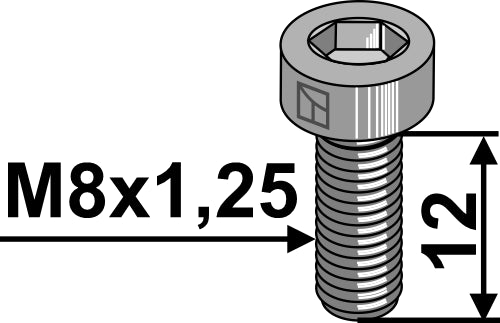 Kuusiokoloinen pultti M8 - 8.8