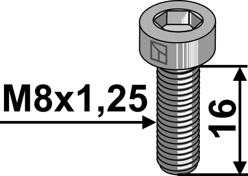 Kuusiokoloinen pultti M8 - 8.8