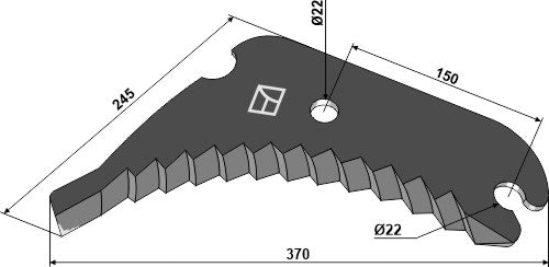 Pyöreä paalausveitsi 370 mm