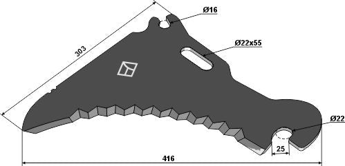 Silage-veitsi 416 mm