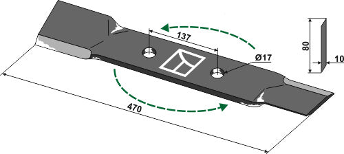 Siirtoterä 470 mm - vasen