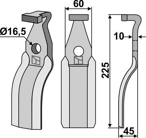 Pyörivä piikki 225 x 60 mm