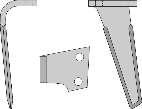 Kierrekultivaattorin piikki 310 mm, vasen