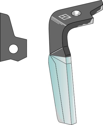 Pyörivän äesän piikki (DURAFACE) 335 mm, oikea