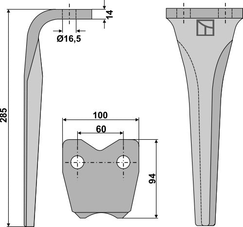 Pyörivän äesän piikki