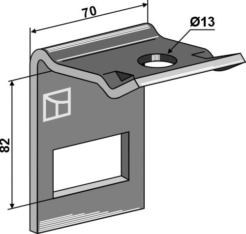 Klemme for tind 45x12 med forsterkningsfjær 45x10