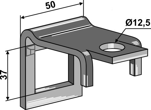 Klemme for tind 32x12 med forsterkningsfjær 32x10