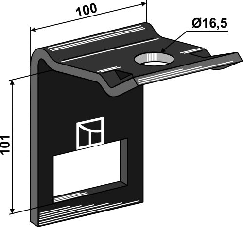 Klemme for tind 70x12 med forsterkningsfjær 70x10