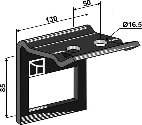 Klemme for tind 90x13 med forsterkningsfjær 90x11