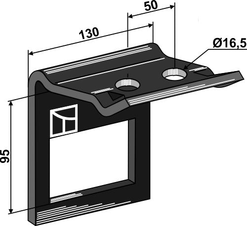 Klemme for tind 90x13 med forsterkningsfjær 90x11
