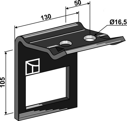 Klemme for tind 90x13 med forsterkningsfjær 90x11