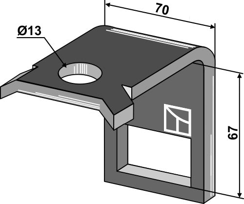 Klemme for tind 45x10