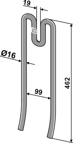Følgende tind Ø16 mm