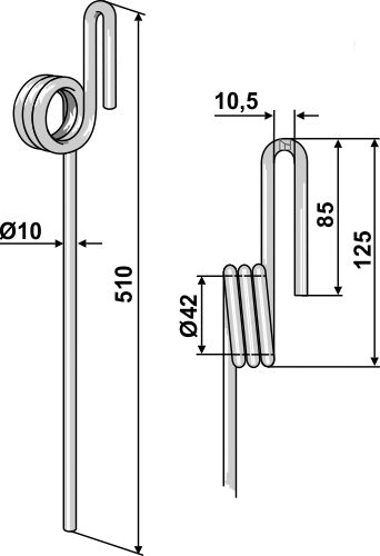 Følgende tind Ø10 mm
