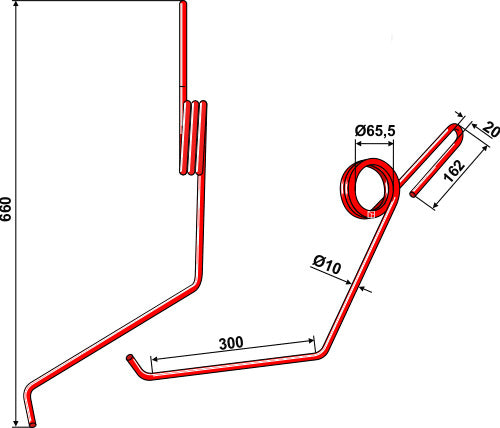 Følgende tind Ø10 mm
