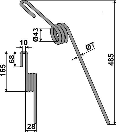 Følgende tind Ø7mm - bak