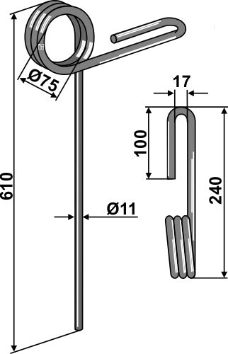 Følgende tind Ø11 mm