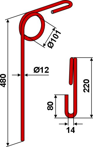 Følgende tind Ø12 mm