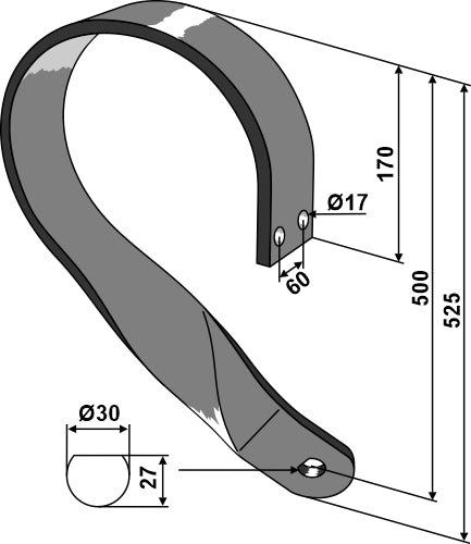 Fjærskaft - venstre modell