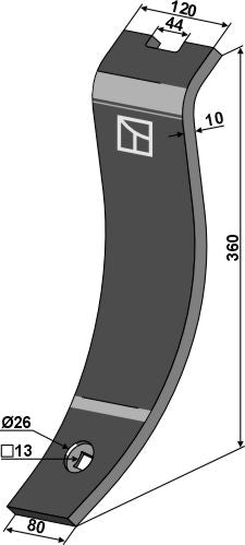 Styrebrett 360x120x80mm