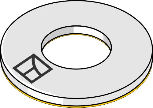 Spjeldskive Ø37x3xØ13 DIN 9021 A13 (Polyamid) selvklebende
