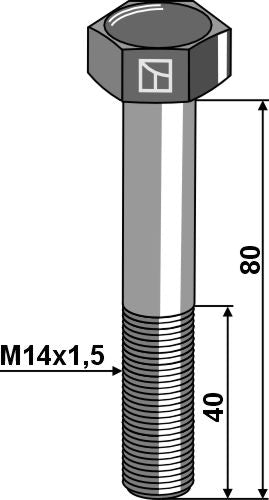 Sekskantbolt M14x1,5x80 uten mutter