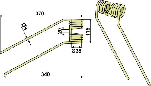 Høyvender Ø9 - venstre