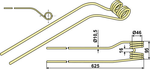 Høyrivetinne Ø10,5 - venstre