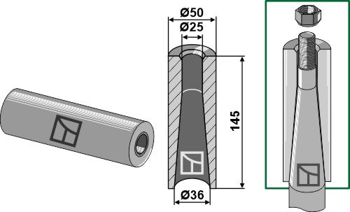 Sveisehylse for storballetind med M22-gjenger