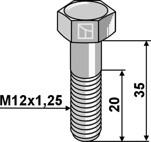 Sekskantbolt M12x1,25x35 med selvlåsende mutter