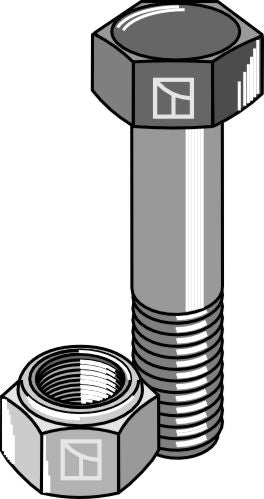 Sekskantbolt M16x1,5x40 med selvlåsende mutter