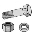 Bolt med mutter og delt skive - 7/16x32 12.9