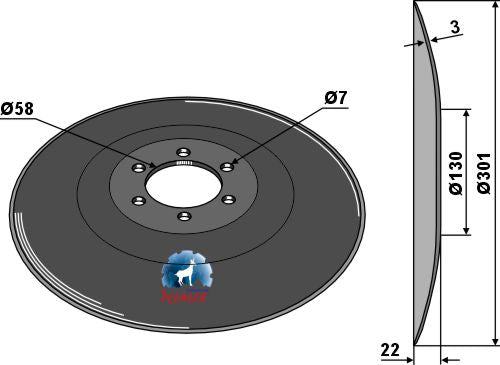 Såmaskinskive Ø301x3