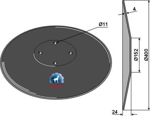 Såmaskinskive Ø400x4