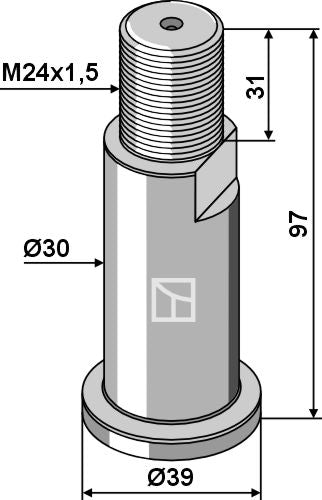 Pinne M24x1,5 - venstre gjenge