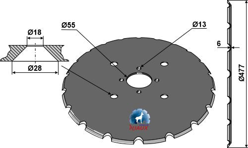 Såmaskinskive Ø477x6